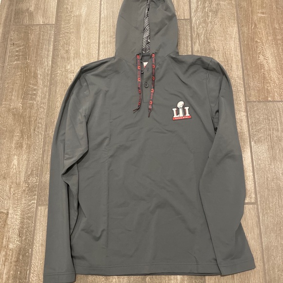 Super Bowl LI Gray Hoodie, HTX, Size Small, Patriots Vs Falcons - Picture 1 of 7